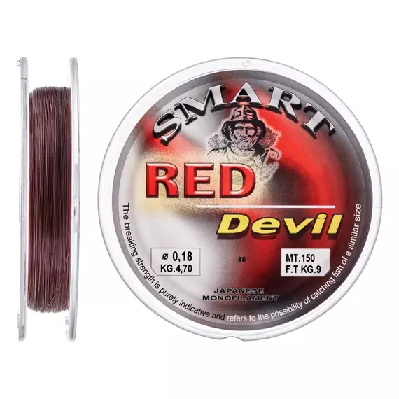 Жилка Smart Red Devil 150m 0.14mm 2.8kg, Діаметр: 0.14mm, Розмотування: 150m, фото 